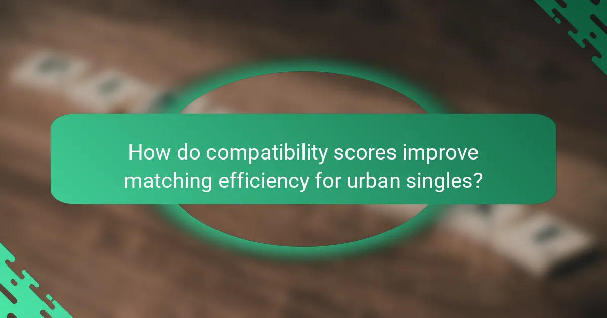 How do compatibility scores improve matching efficiency for urban singles?
