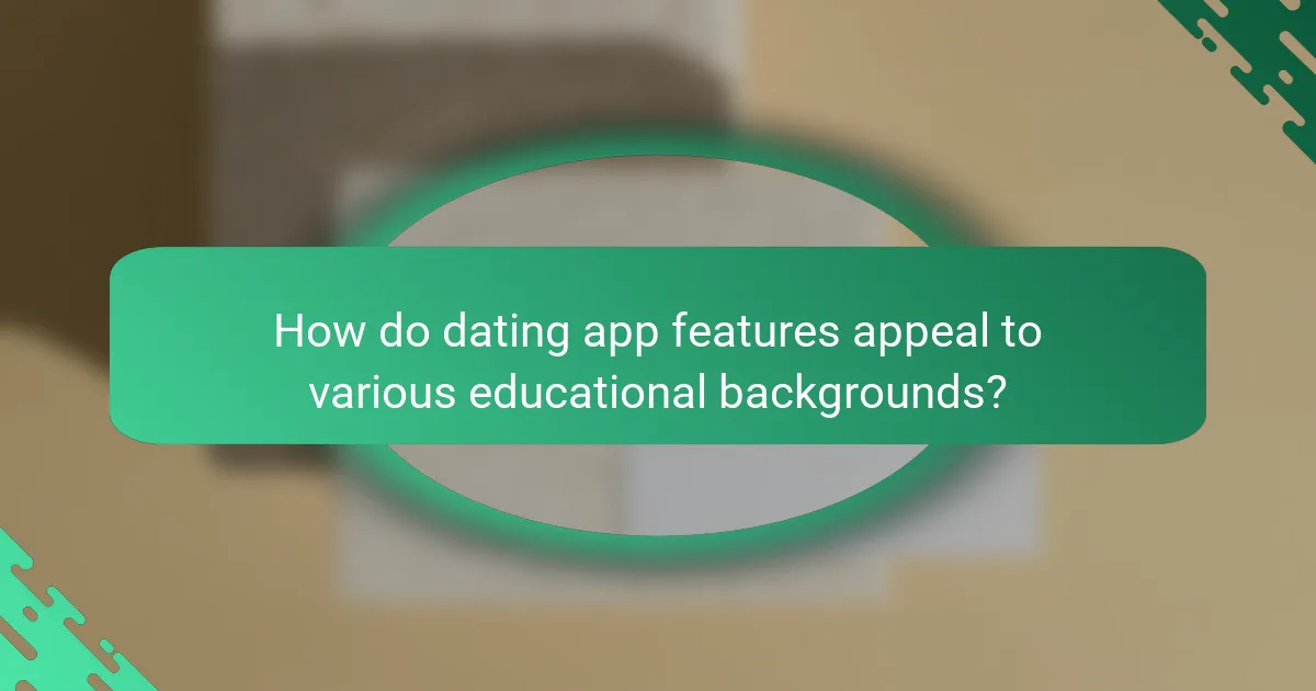 How do dating app features appeal to various educational backgrounds?