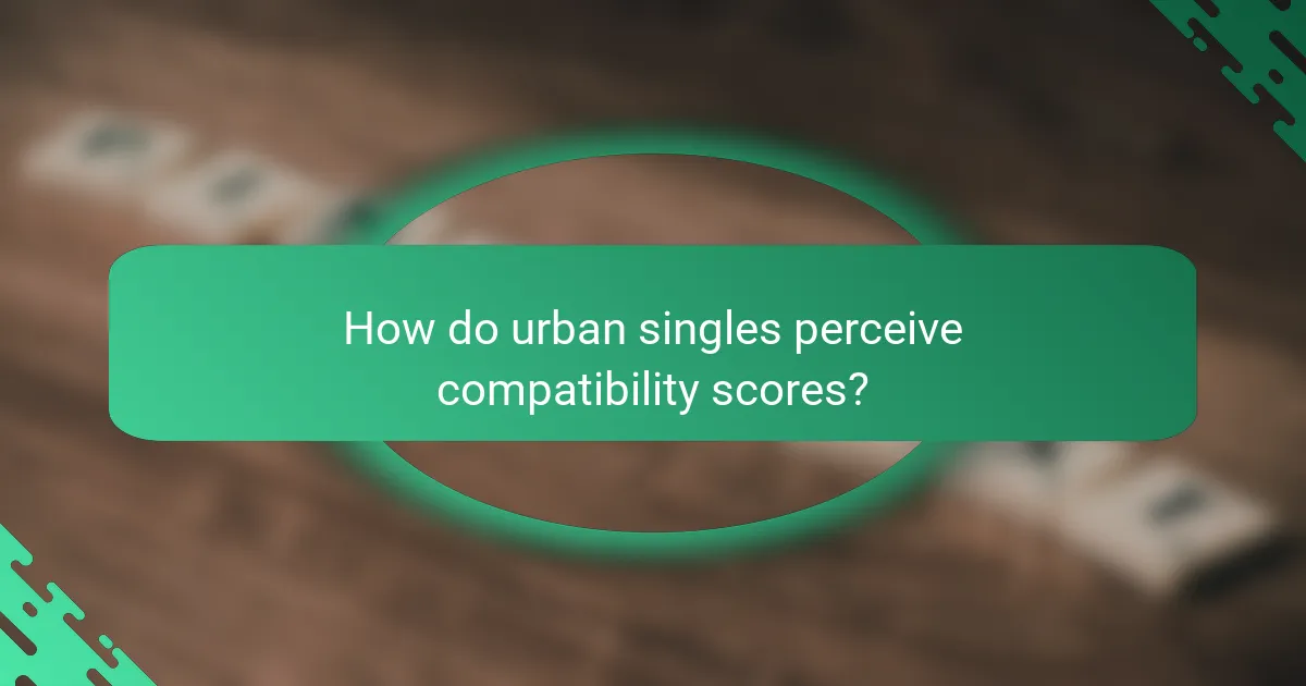 How do urban singles perceive compatibility scores?