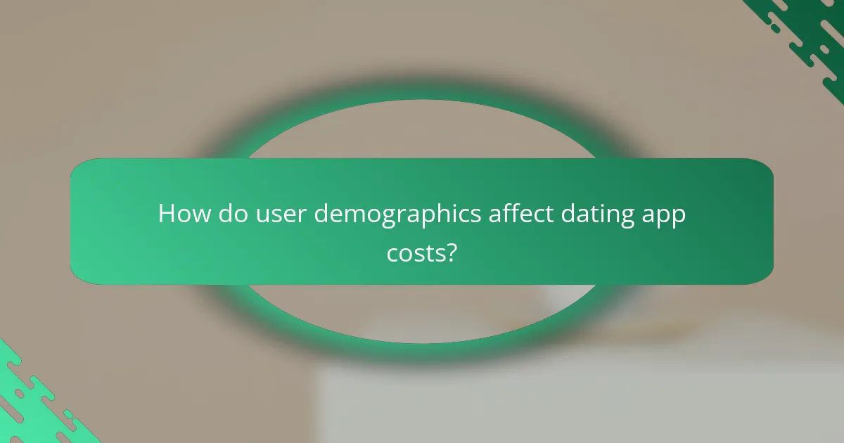 How do user demographics affect dating app costs?