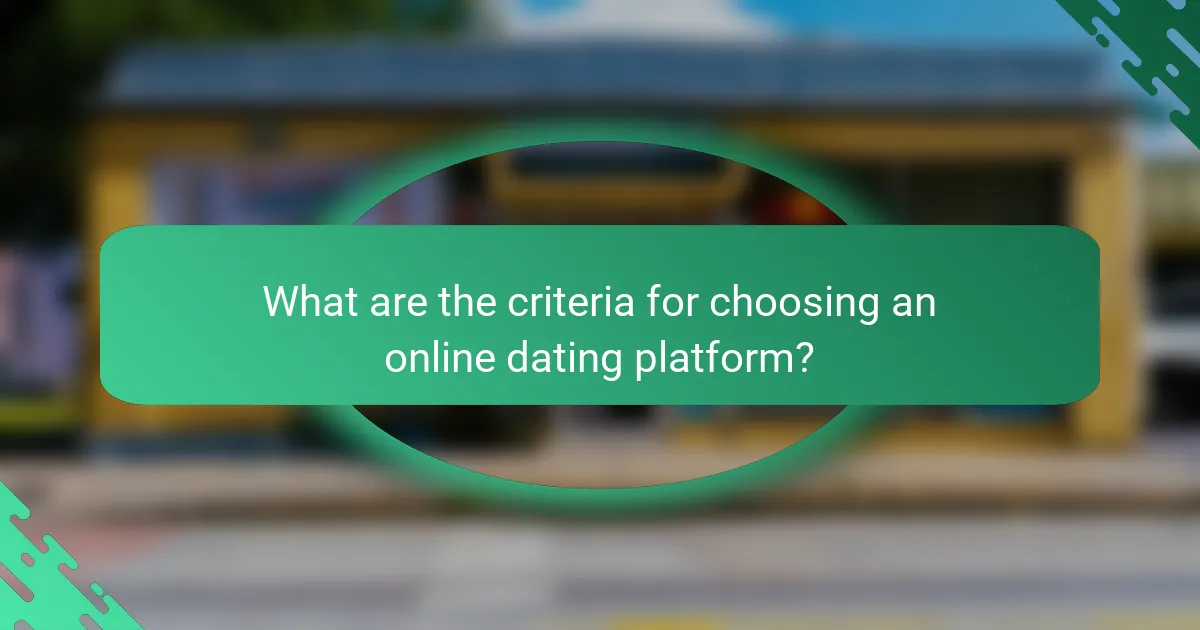 What are the criteria for choosing an online dating platform?