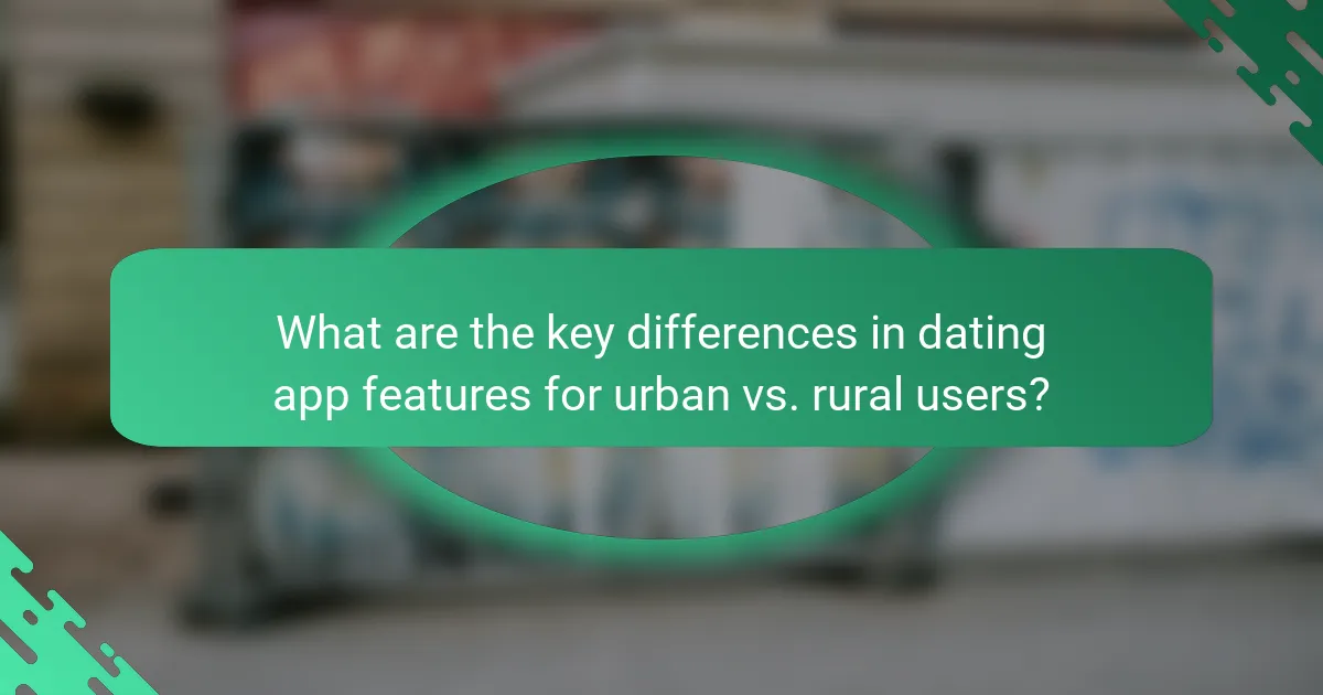 What are the key differences in dating app features for urban vs. rural users?