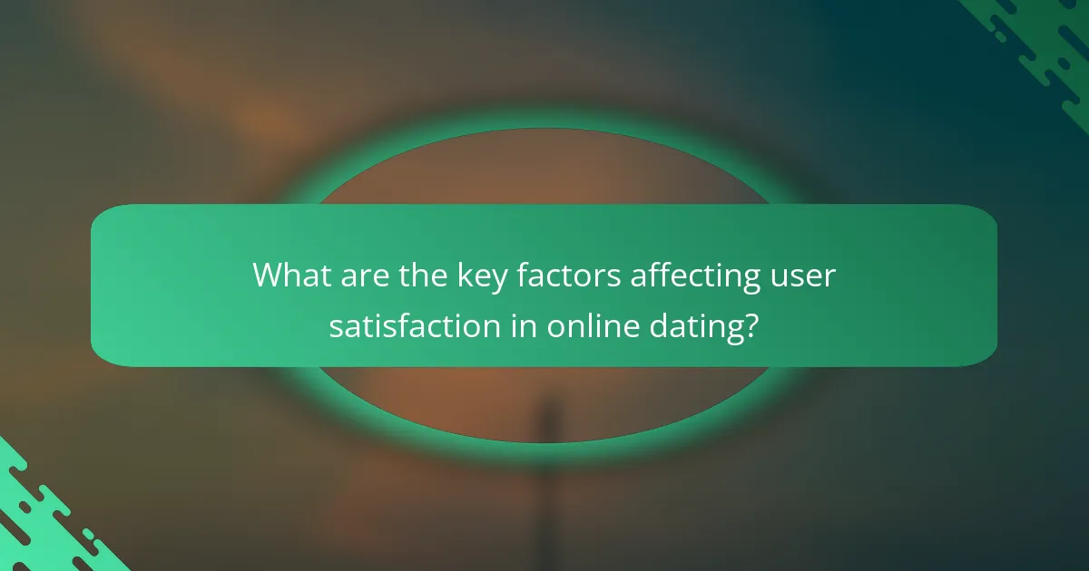 What are the key factors affecting user satisfaction in online dating?