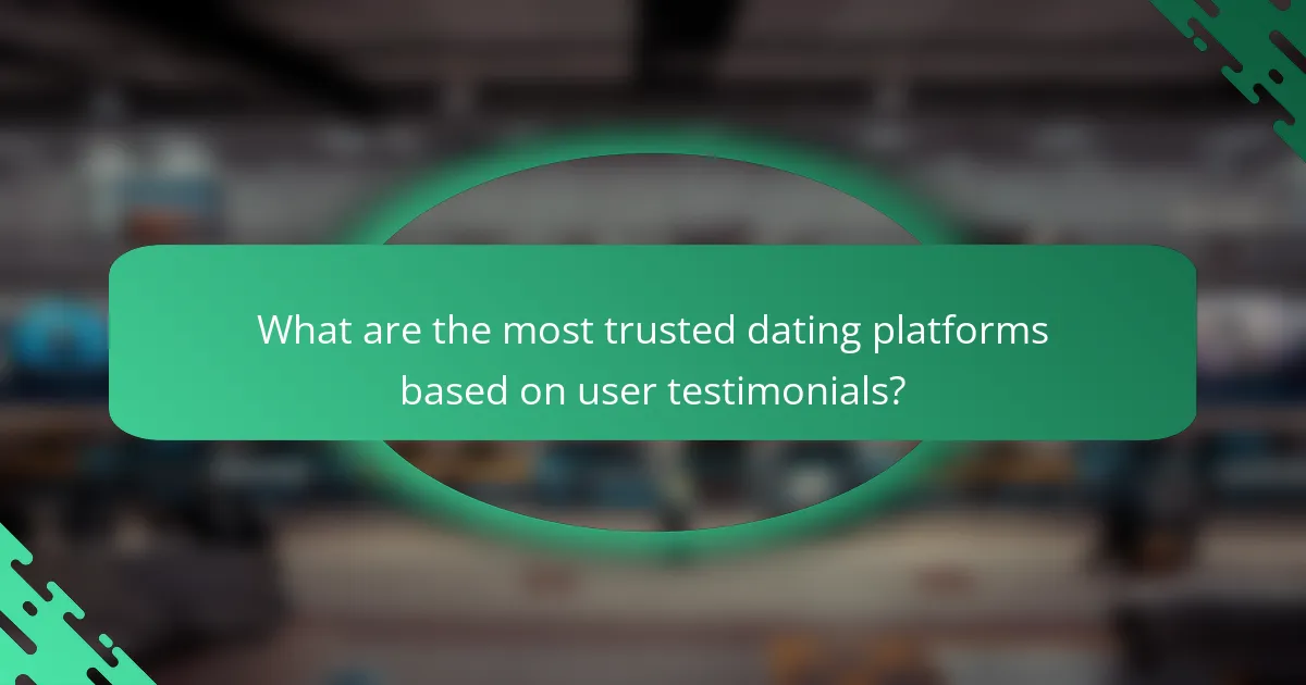 What are the most trusted dating platforms based on user testimonials?