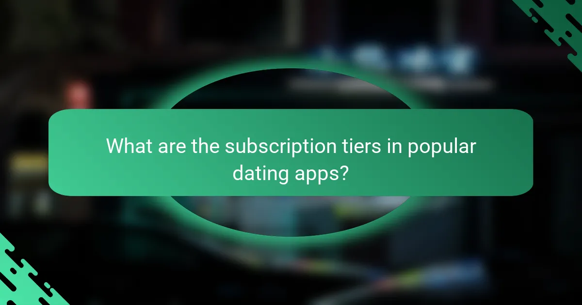 What are the subscription tiers in popular dating apps?