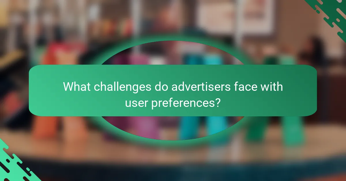 What challenges do advertisers face with user preferences?