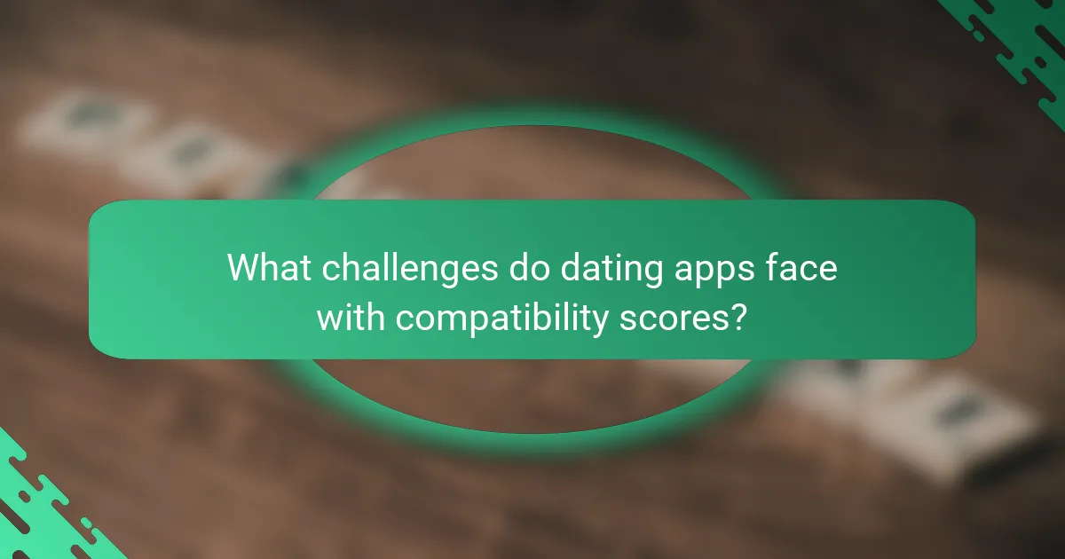 What challenges do dating apps face with compatibility scores?