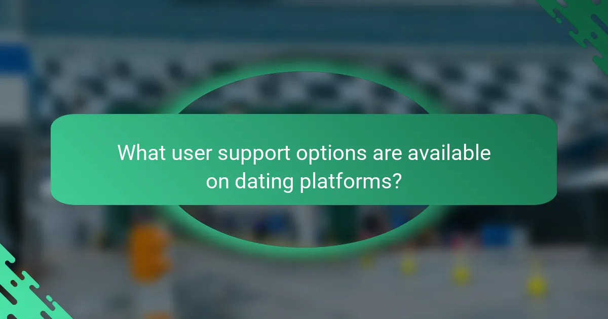 What user support options are available on dating platforms?